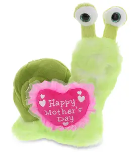 DOLLIBU Green Heart Stuffed Snail Toy for Mother's Day - Super Soft Polyester Stuffed Toy with Gentle Touch