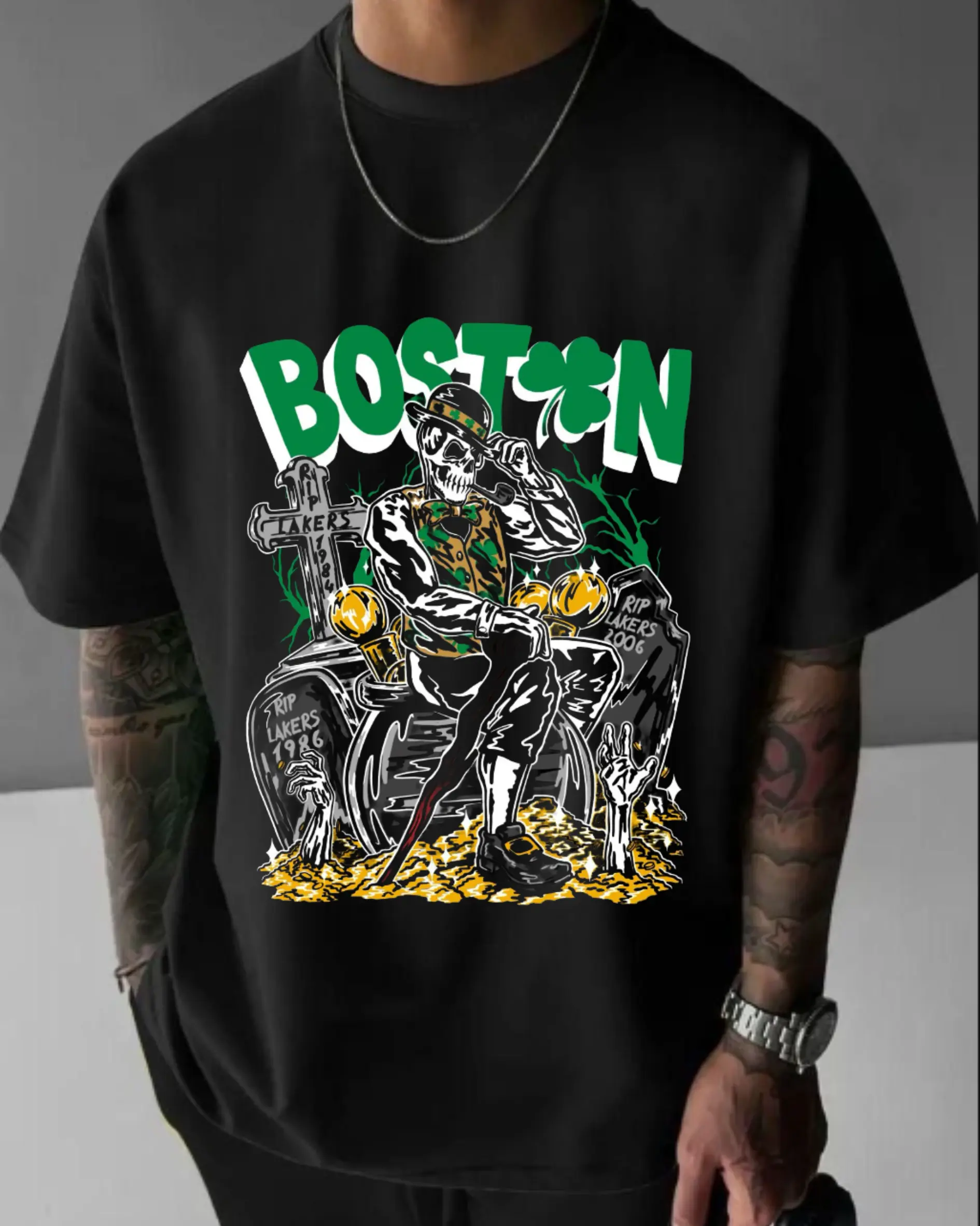 Vintage Boston Celts Skeleton Style Crewneck Sweatshirt, Retro Punk Skeleton Celtics Basketball Team Shirt, Celtics Gift Fan Shir