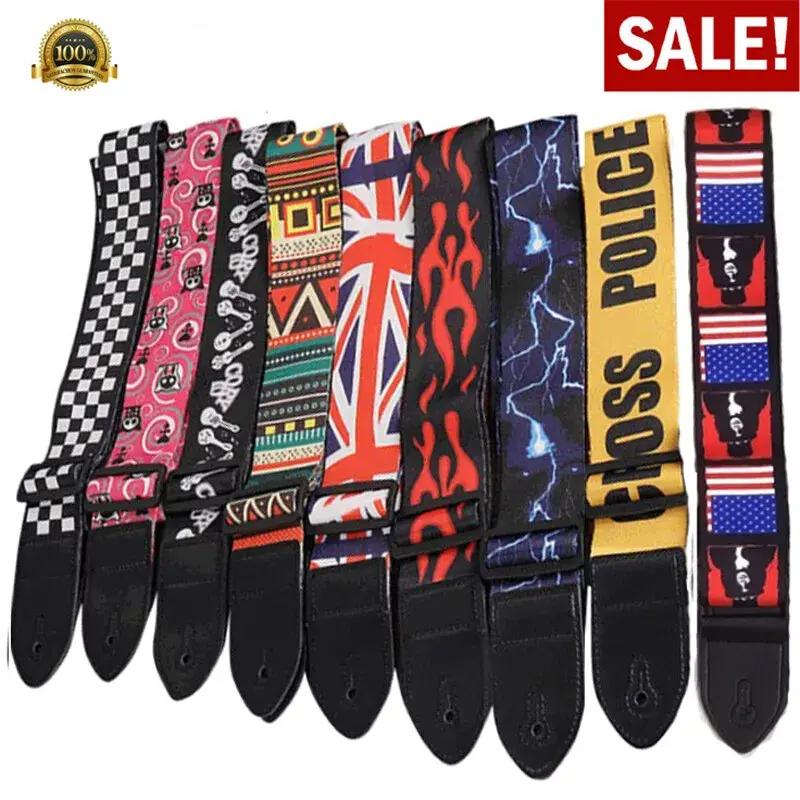 Adjustable Heavy Duty Guitar Strap For Electric Acoustic Guitar Bass Leather End