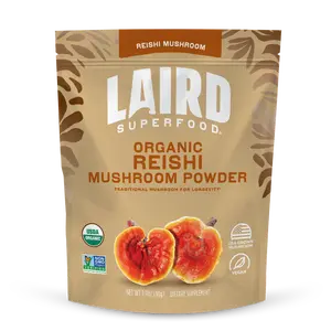 Laird Superfood Organic Reishi Mushroom Powder - USDA Organic Vegan Dietary Supplement for Longevity & Wellness - 3.1oz