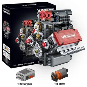 [2025 Flagship] V8 Engine Building Kit - Working Model| 360° Rotating Pistons & Crankshaft| 1:10 Scale STEM Toys kids| Gifts for Adults/Kids| Stress Relief Mechanical Puzzle Halloween gift