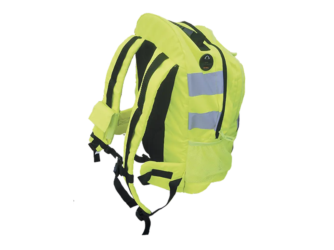 Portwest 25L Unisex Hi-Vis Yellow Rucksack with Reflective Tape, a Multi-Compartment Design, Adjustable Straps & Mobile Phone Pocket, Hivistex Reflective Tape, Mobile Pocket, Reflective Strips, High Visibility