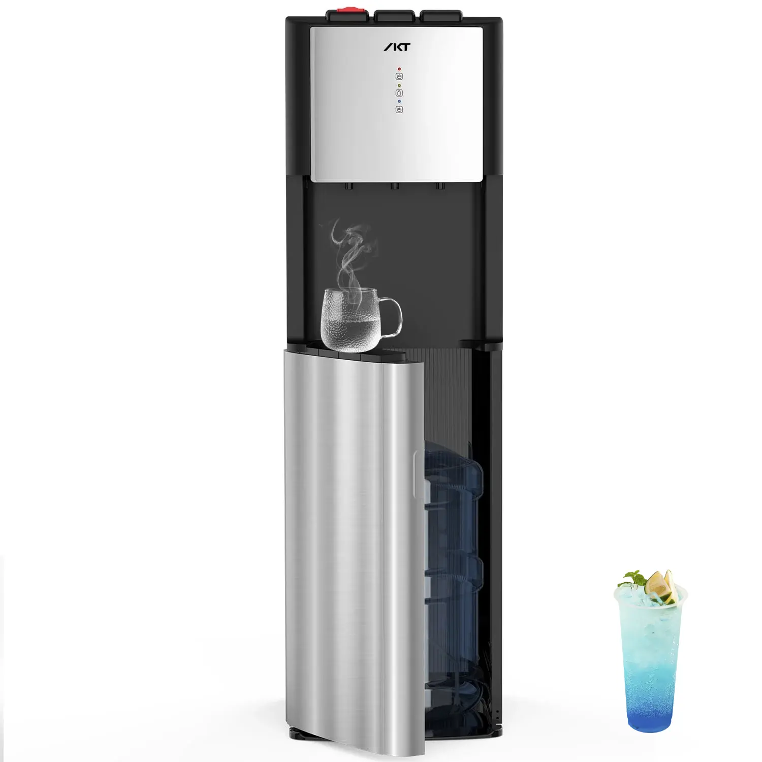 IKT   Self-Cleaning Bottom Loading Water Dispenser,  for 3/5 Gal Bottles,Child Safety Lock, LED Display, Stainless Steel ,for Home/office