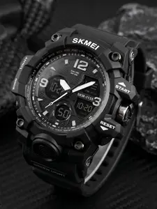 Men's Skmei Dual Display Tough Man Watch, Timer Alarm Multi-Function Outdoor Commute Street Style, Round Analog-Digital Face, Waterproof Wrist Watch