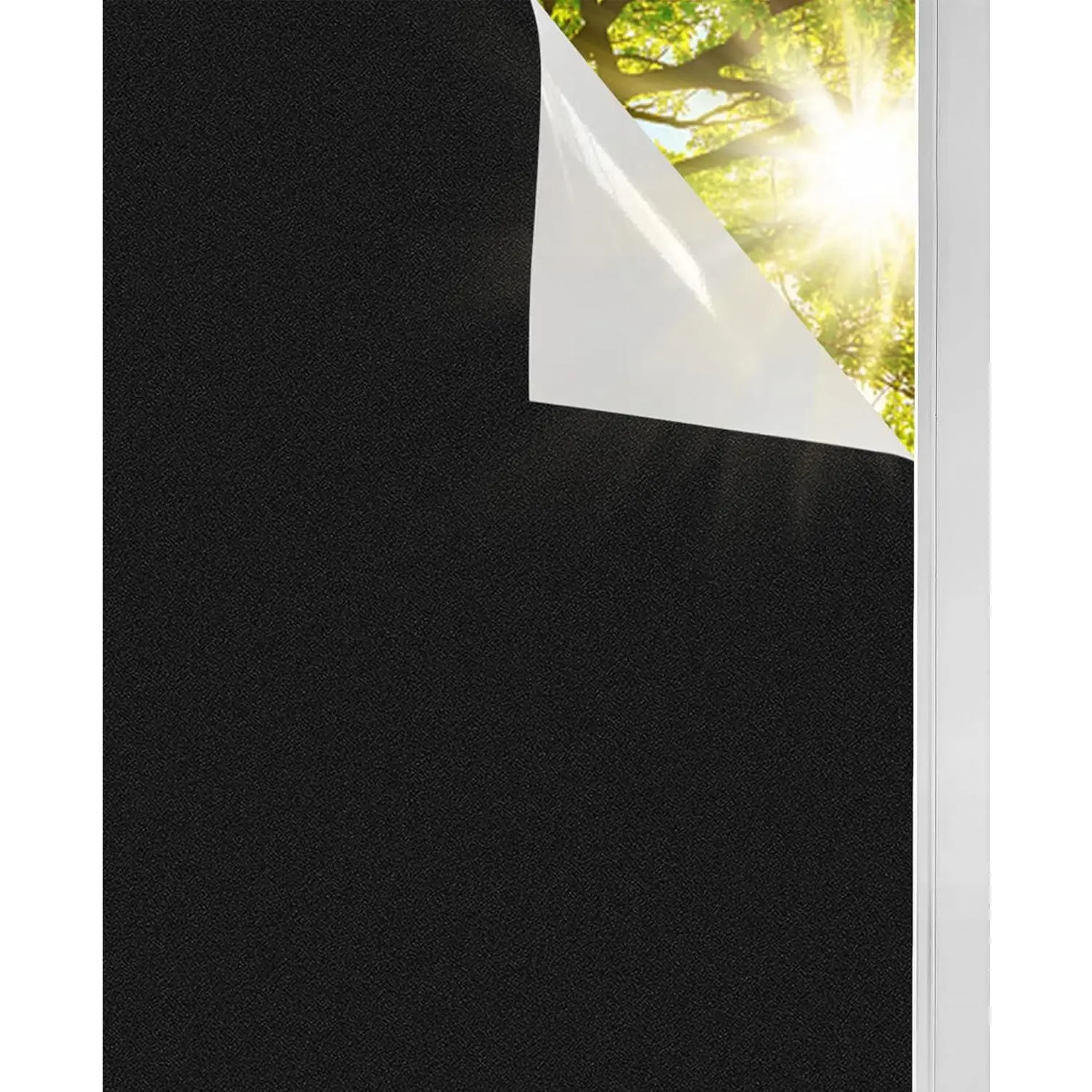 Total Blackout Window Film:  Light Sun Blocking with Heat Resistant White Side - Room Darkening, Static Cling Film for  & Day Sleep - No , Anti UV Removable(17.5 X 78.7inch)
