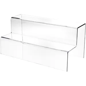 Plymor Clear Acrylic 2-Step Solid Back Display Stairs