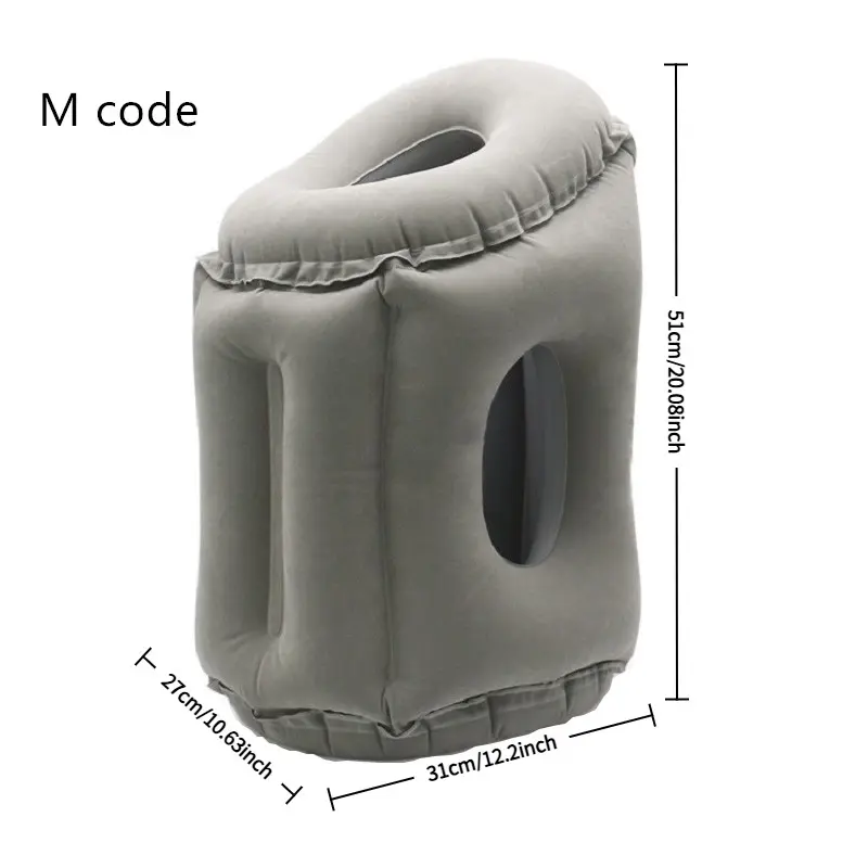 Portable Inflatable Nap Pillow for Airplane Train Long Distance Travel, Lumbar Support Rest Cushion, Comfortable Midday Sleep Aid