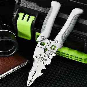 Professional Multi function 9 in 1 Electrical Tool Wire Stripper Cutter Crimping Pliers Ergonomic Handle Hand Tool for Electrician Industrial Use Home Repair DIY Projects
