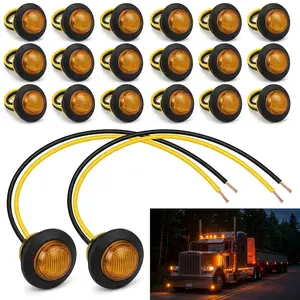 12V DC Waterproof Trailer Light Kit, 3/4 Inch Mini Round LED Light Balls, Taillights for Trucks, Boats