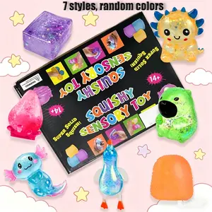 7pcs/set, Sensory bundle - Calming Sensory Tools, maltose series with various shapes, pressure resistant kneading, suitable for slow rebound kneading in learning and work, home, school, gatherings, parties, events, and giving to family and friends