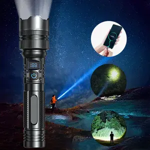 2-in-1  FLASHLIGHT with Charging Phone Function | Super Bright, USB Rechargeable, Zoomable | Camping, Emergency, Fishing Torch light strong light flashlight