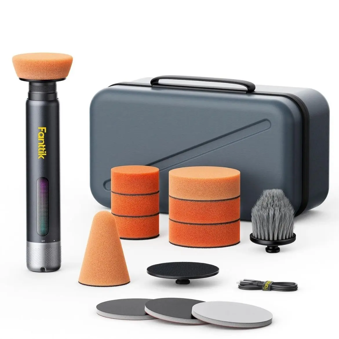 Fanttik P10 Pro Mini Car Buffer Polisher, 4000mAh Cordless Rotary Car Polisher Waxer, 2 Inch/3 Inch, 3 Variable Speed 300-950 RPM Car Detailing Kit for Polishing, Sanding, Waxing and Cleaning SummerWins,father'sdaygifts summerwins
