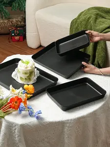 Reusable PP Plastic Serving Trays Ideal for cookies, appetizers, deli foods, snacks, desserts and fruits. Perfect for party food presentation; stackable design for kitchen countertop use. Available in multiple sizes and colors.