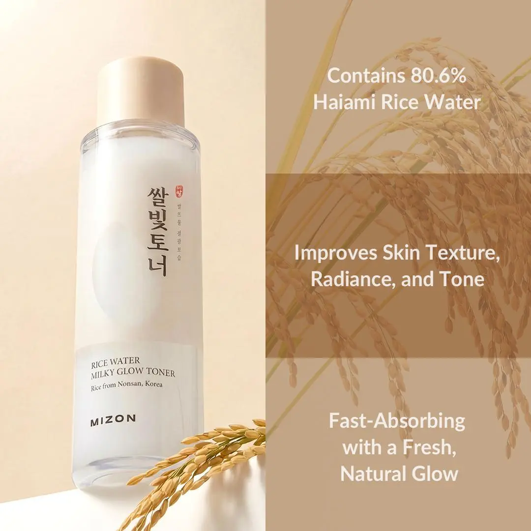 Rice Milky Toner & Rice Glow Mask Cleanser Bundle set Hydration Care Set Moisture Glow Bundle Olive Daily sohochic