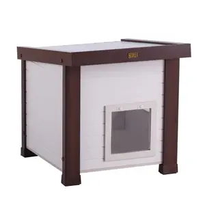 Achilles Cat House - ECOFLEX Outdoor Cat House with Dual Entry and Exit Points, Elevated Floor Design, Non-Toxic, Hygienic Environment