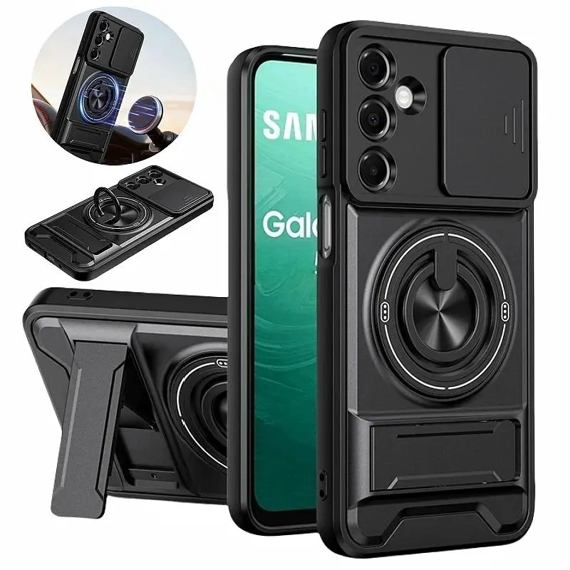 Armor Case For Samsung Galaxy A37 A56 A36 A16 A26 A06 A17 A07 A55 A35 A25 A15 5G Magnetic Stand Holder Ring Lens Protect Cover