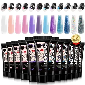 Morovan Poly Gel Nail Colors:  Poly Nail Gel 15ml Professional Poly Nail Extension Gel for Holiday Manicure DIY Design Salon at Home Gelpolish Regular Set Best Seller Gelpolish gel x nails