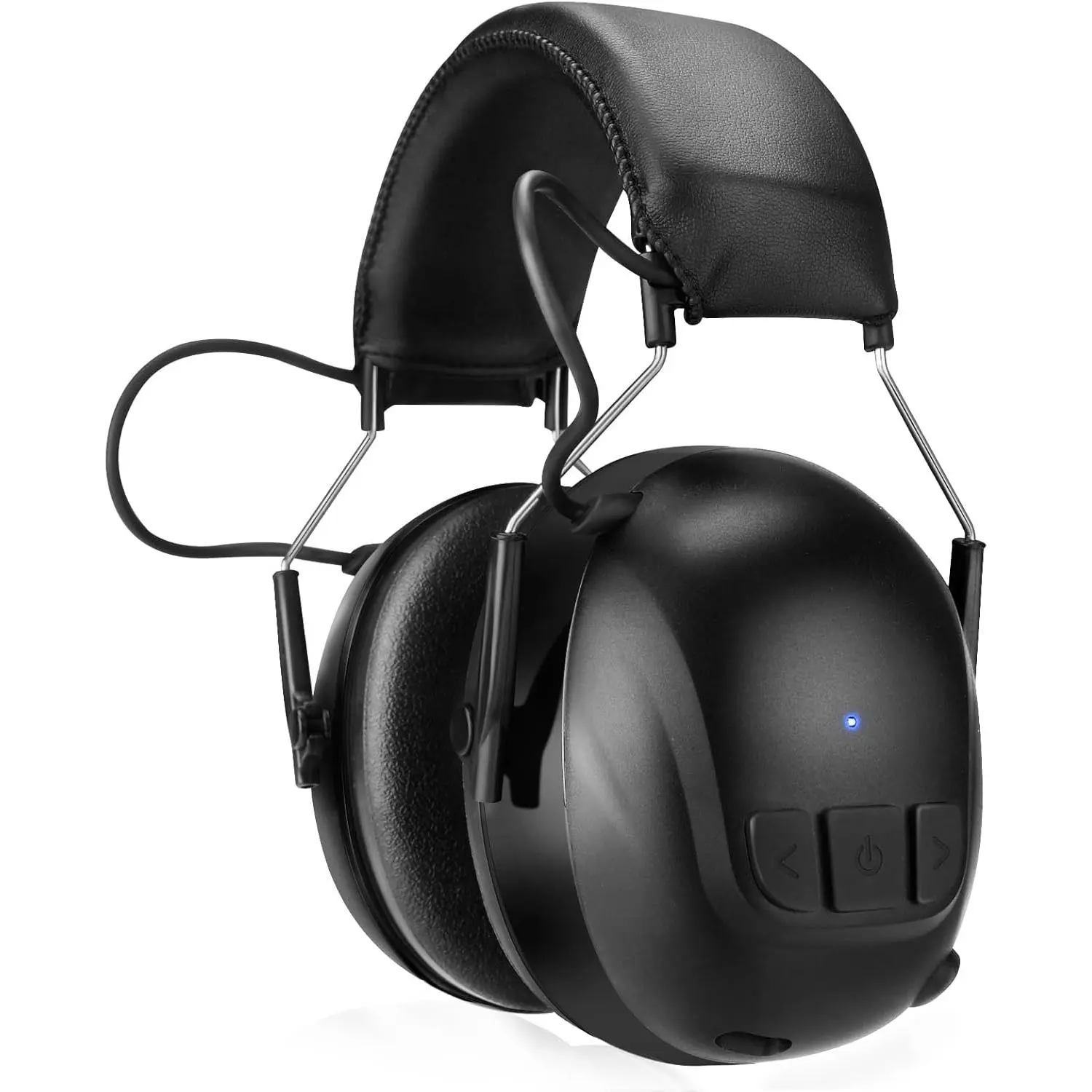 Bluetooth 6.0 Rechargeable Hearing Protection Headphones with Mic, 120H Working Time, 30dB Safety Earmuffs for Mowing, Construction, Black, Ear Protection Headphones