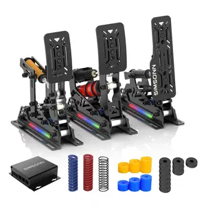SIMSONN PRO X Ultra Sim Racing Pedals PC Racing Simulator Load Cell Hydraulic Pedals Support Haptic Reactor (PRO X Ultra P3-H3)