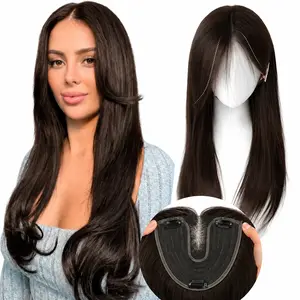 YOLO HAIR Hair Topper for Women 22 Inch Long Straight Big Base for Maximum Coverage on Thinning Hair Snug Fit with Realistic Illusion Hairline Your Confidence Solution
