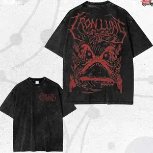 Vintage Washed Fan Gift Streetwear, Iron Lung Shirt, Vintage Mineral Wash Oversized Streetwear Shirt, Cyber Y2K, Boxy Fit Cotton Top 5N2