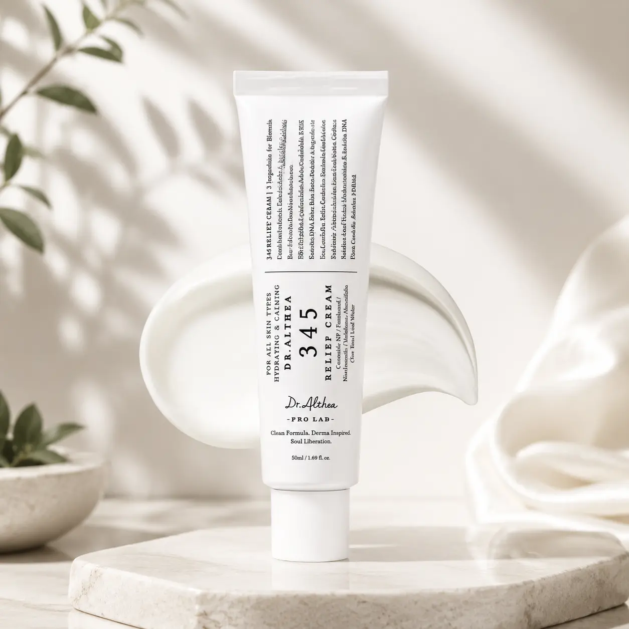 Dr.Althea 345 Relief Cream 50ml | Calming Hydrating Barrier Repair Cream, Niacinamide & Tea Tree, For Sensitive Acne Prone Skin, Fade Post-Acne Marks Vegan Korean Skincare