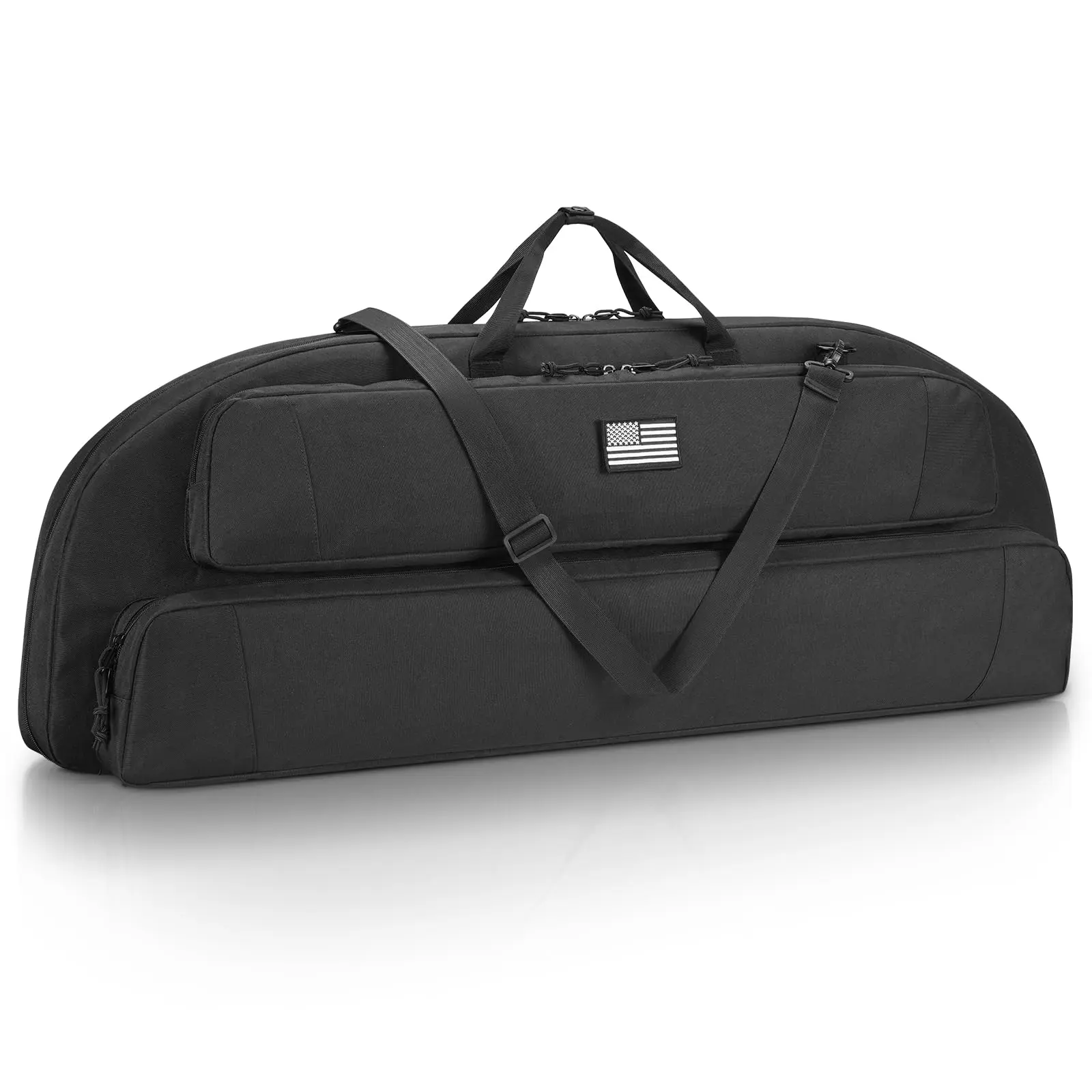 CVLIFE 44" Long Soft Compound Bow Case - 600D Nylon Padded Archery Bag, Arrow Pocket, Adjustable Strap, Wear-Resistant Storage for Unisex Adults' Outdoor Hunting, Fits Bows Under 43"