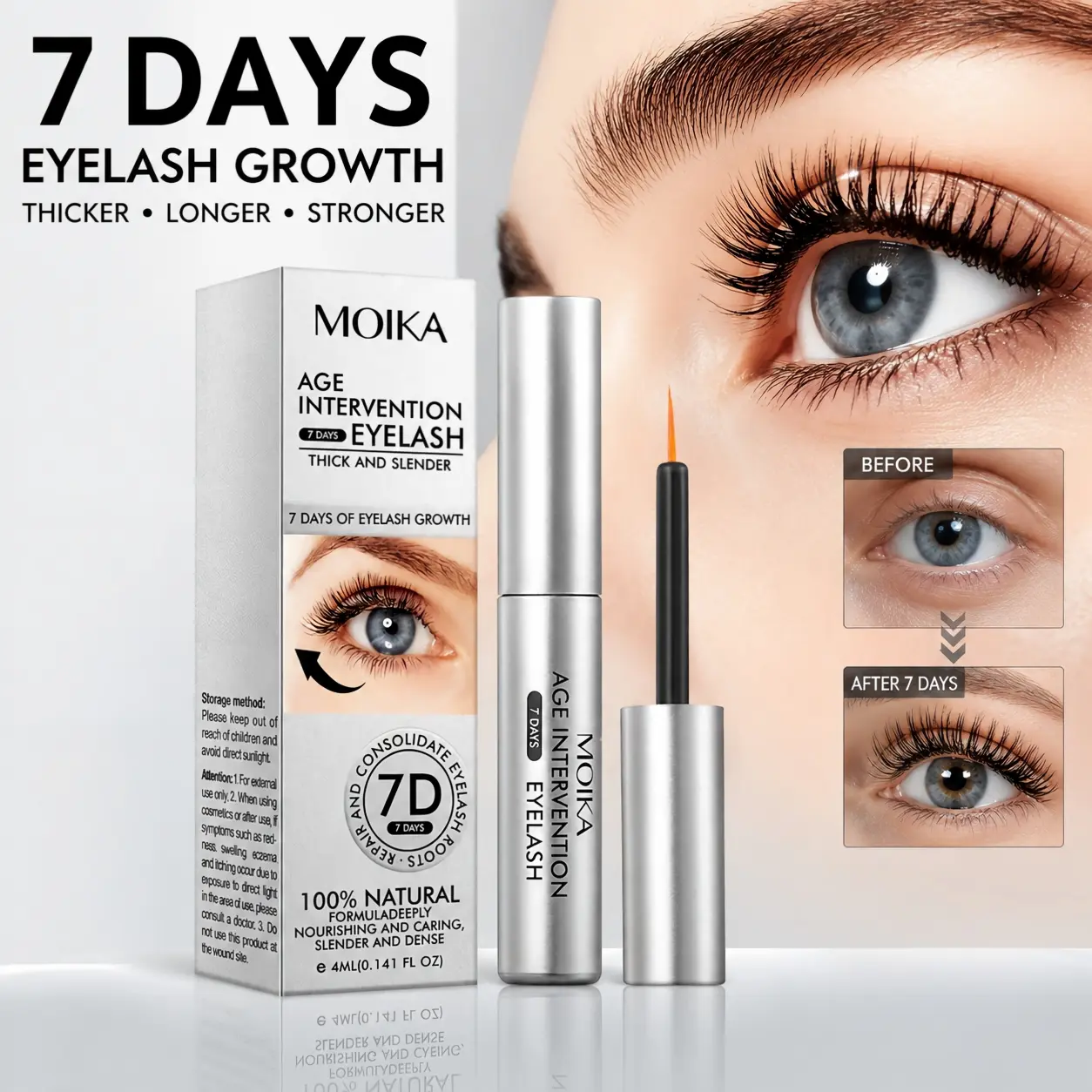 Gentle Eyelash Growth Serum - Cosmetic Nourishing Enhancing Formula for Daily Care, Supports Fuller, Longer, Voluminous Lashes, Ideal for Women’s Beauty Routine & Makeup Application