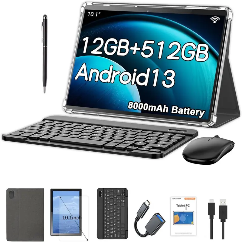 Crelander W30 10.1 Inch Android 15 Tablet PC 12GB+128GB 13MP