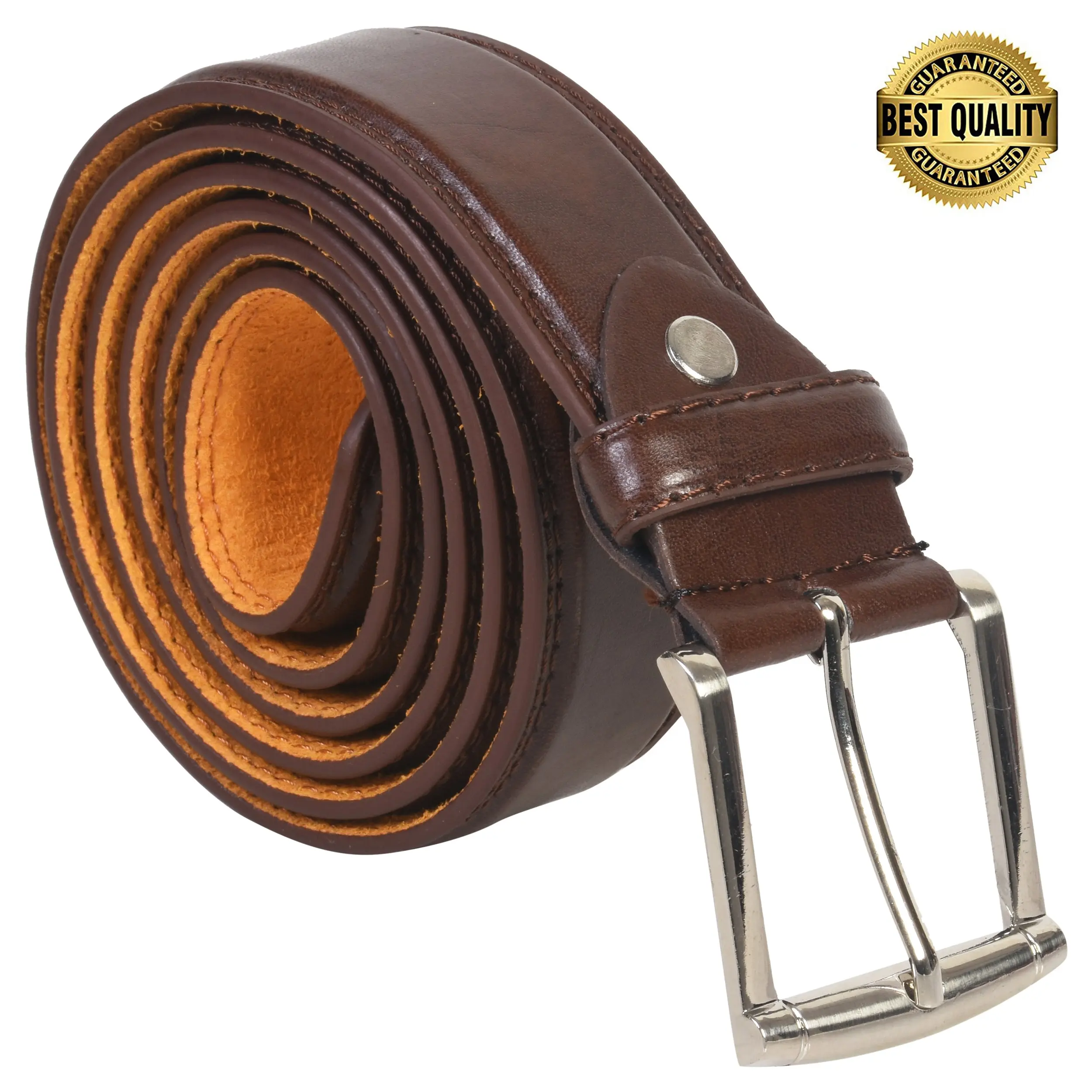 Leatherboss Heavy Duty Soft Genuine Leather Male Casual-Office Jeans Belt - Brown, Belt With Buckle, Fashion Belt