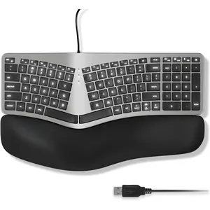 Wired  Keyboard for  - Compatible Backlit  Keyboard with Wrist Rest (Curved for Comfort) for MacBook Pro/Air, iMac,  mini