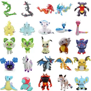 New Pokemon Plush Toy Alolan Vulpix Ninetales Sprigatito Mimikyu Cubone Porygon Garchomp Lapras Porygon Stuffed Peluche Doll