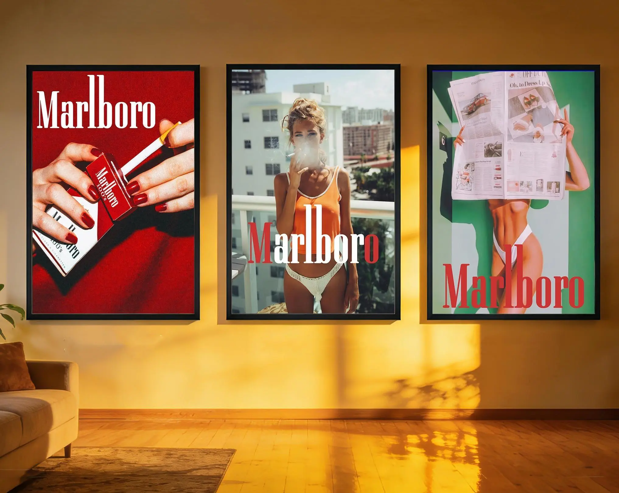Vintage MarIboro cigarettesS western UNFRAMED poster, Vintage Aesthetic, Living Room Wall Art, Movie Lover Gift (Unframed)