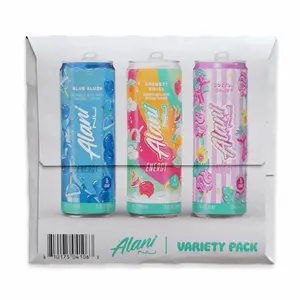 Alani Nu Energy Drink Slush Variety Pack| (Pack Of 18) | 3 Different Flavors : Blue Slush, Sherbet Swirl, and Cotton Candy -12 fl. oz Beverage