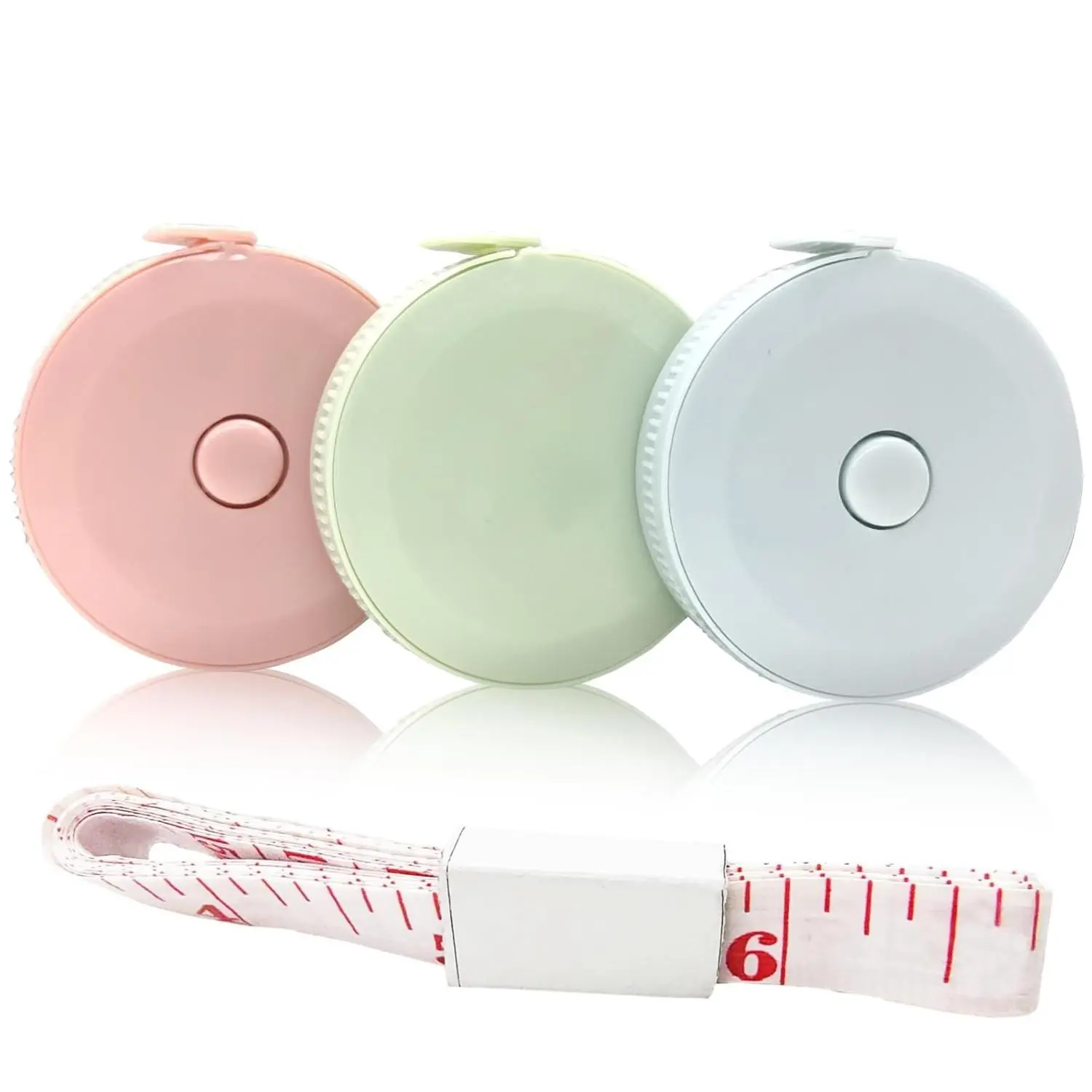 Quilters' Portable Sewing Tool Kit - 3-Pack Retractable Pocket-Size Fiberglass Measuring Tapes, 1-Piece Soft 60 in/1.5 m Dual-Sided Inch-Cm Fabric Ruler for Accuracy, Curved Surfaces, Body Measurement, Online Shopping