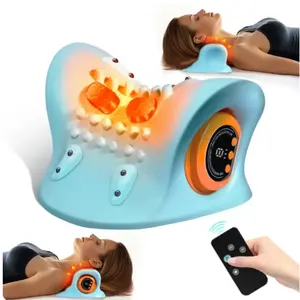 【Mother's Day Gift】Neck Shoulder Back Massager with Heat - Shiatsu Massager Adjustable Relaxing Gift Plug-in Comfort neck Acupressure Mat