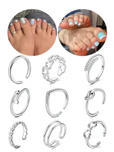 Rhinestone Decorated Toe Ring, Adjustable Toe Rings Open for Women & Girls, Fashion Jewelry, Body Jewelry, Maximalist Jewelry for Party, Daily Clothing Decor, Birthday Gift