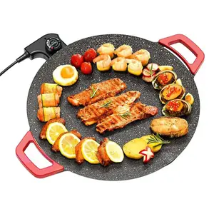 TANLOOK KITCHEN 1500W Portable Electric Korean BBQ Grill Indoor Smokeless Non-stick Grill Pan Adjustable Temperature Control Universal Fry Griddle for Home Cooking