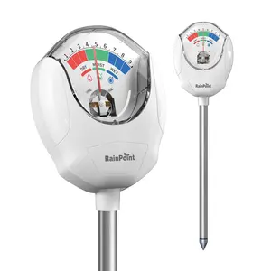 RainPoint Soil Moisture Meter No Batteries Needed Plant Water Sensor for Indoor/Outdoor Plants | Pro Gardening Tool with 90° Adjustable Large Dial (White)
