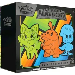 Pokémon Paldea Evolved ETB Elite Trainer Box Scarlet & Violet Trading Card Game Featuring Charmander Ivysaur and Galarian Water Dragon