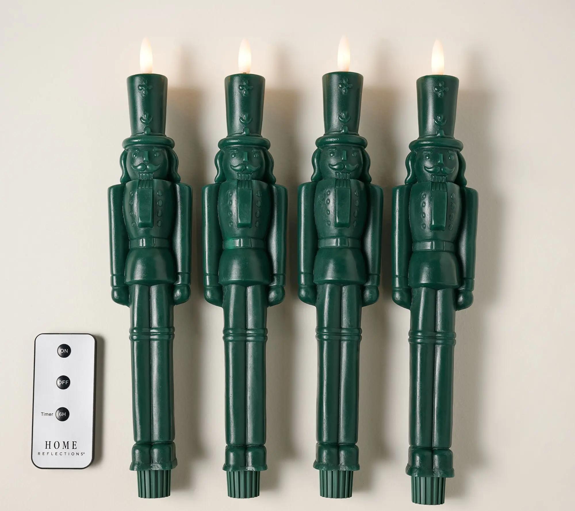 Home Reflections 11" S/4 Nutcracker Flameless Tapers