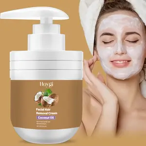 Coconut Oil Facial Hair Remover Cream 100g, Gentle Formula for Lips & Face, Quick Root Dissolution, Moisturizing, Smooth Skin, No Spots