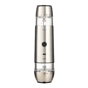 Gravity-Activated Electric Salt & Pepper Grinder Set – Rechargeable, Dual Chamber Design, Adjustable Grind with LED Light, Stainless Steel, Type-C Charging
