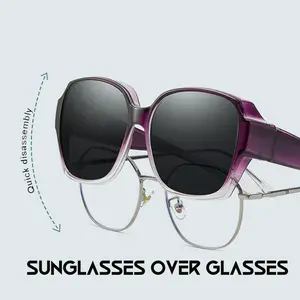 Women's OTG Polarized Large Retro Sunglasses Biking Driving Windproof Glasses Street Photography Travel Tortoise Keyhole Sunglasses