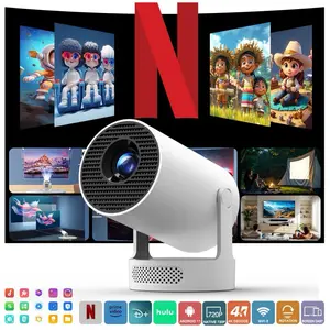 HY300Pro+ Portable Projector 290ANSI 8K/4K/1080P Decode Allwinner H726 2.5&5.8G Dual WiFi6 Smart Android 14 BT5.4 Native 1280*720P Built-in Speaker Auto Keystone Correction Home Cinema Movie