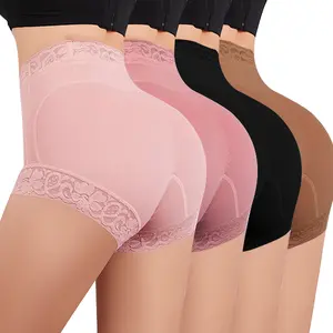Women's High-Waist Lace Non-Slip Body Shaping Underwear with Waist Control & Buttocks Lifting Invisible Elastic for Weddings Parties Daily Wear