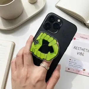 Vampire Fangs MagSafe Phone Grip, Horror Aesthetic Magnetic Phone Holder, Kawaii Scary Fan Gift , Kindle Accessories sticky Baby mount Library Card Flower-Shaped Multi-Functional Stand Universal Car Double-Sided Octo Adjustable Portable