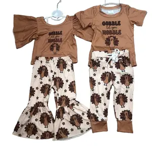 Kids Boy Turkey Outfit Thanksgiving Pants Set Fall Clothing Set