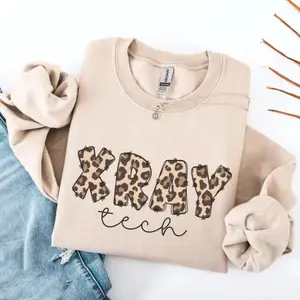 Xray Tech Sweatshirt, XRAY Tech Work Sweater, Radiology Department Leopard Cheetah Crewneck, Rad Tech Gift, Xray Technologist Gifts