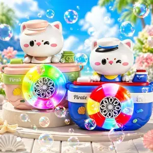 LED Bubble Machine for Kids, Rechargeable Automatic Bubble Maker with Music, Colorful Light Bubble Blower Toy for Outdoor Summer Party